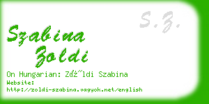 szabina zoldi business card